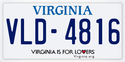 VA license plate VLD4816
