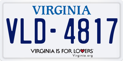 VA license plate VLD4817