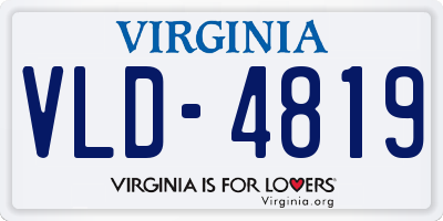 VA license plate VLD4819