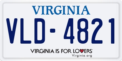VA license plate VLD4821