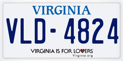 VA license plate VLD4824