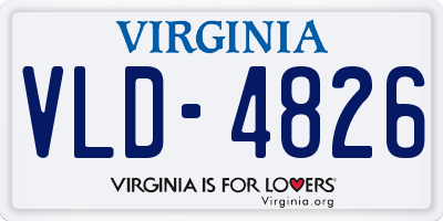 VA license plate VLD4826