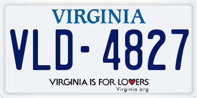 VA license plate VLD4827