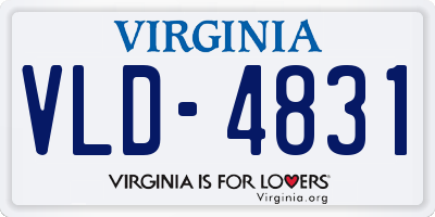 VA license plate VLD4831