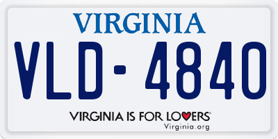 VA license plate VLD4840