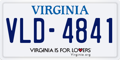 VA license plate VLD4841