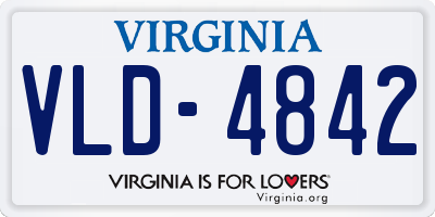 VA license plate VLD4842