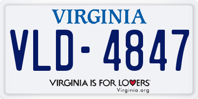 VA license plate VLD4847