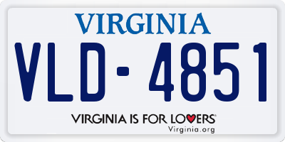 VA license plate VLD4851