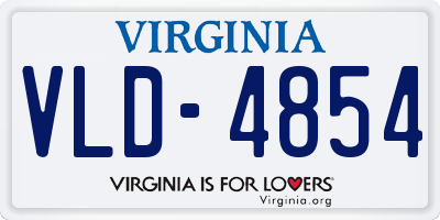 VA license plate VLD4854