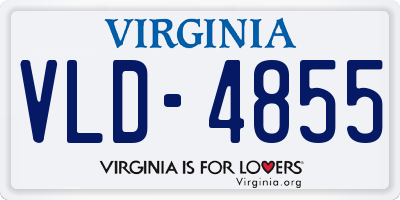VA license plate VLD4855