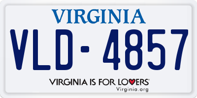 VA license plate VLD4857