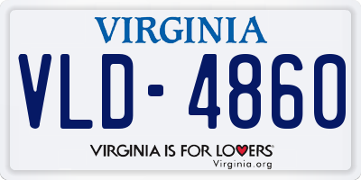 VA license plate VLD4860