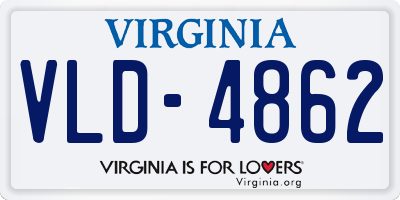 VA license plate VLD4862