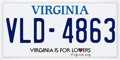 VA license plate VLD4863