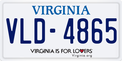 VA license plate VLD4865