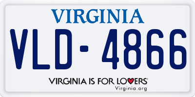 VA license plate VLD4866