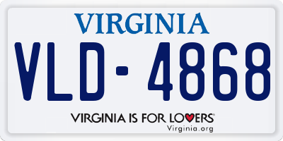 VA license plate VLD4868