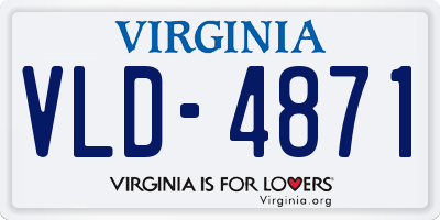 VA license plate VLD4871