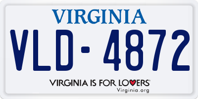 VA license plate VLD4872