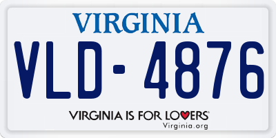 VA license plate VLD4876