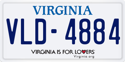 VA license plate VLD4884