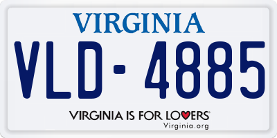 VA license plate VLD4885