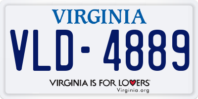 VA license plate VLD4889