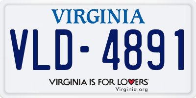 VA license plate VLD4891