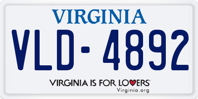 VA license plate VLD4892