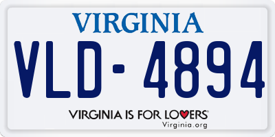 VA license plate VLD4894