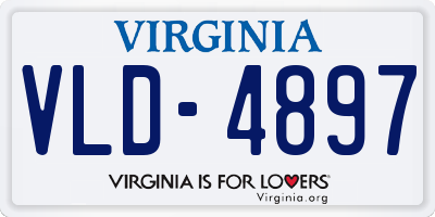 VA license plate VLD4897