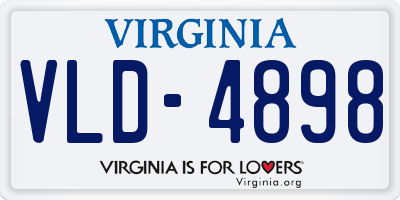 VA license plate VLD4898