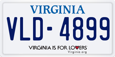 VA license plate VLD4899