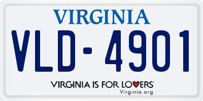 VA license plate VLD4901