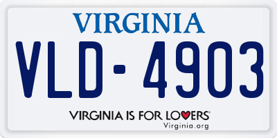 VA license plate VLD4903