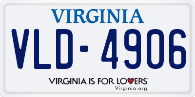 VA license plate VLD4906