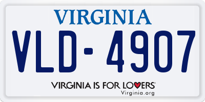 VA license plate VLD4907