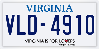 VA license plate VLD4910