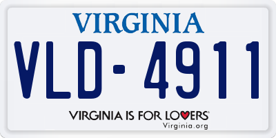 VA license plate VLD4911