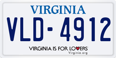 VA license plate VLD4912
