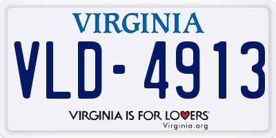 VA license plate VLD4913