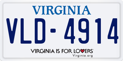 VA license plate VLD4914