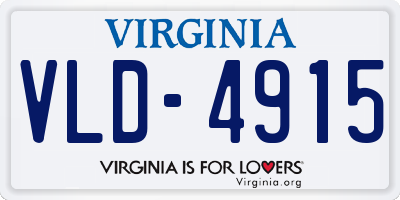 VA license plate VLD4915