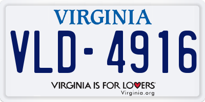 VA license plate VLD4916