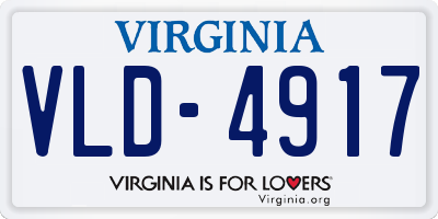 VA license plate VLD4917