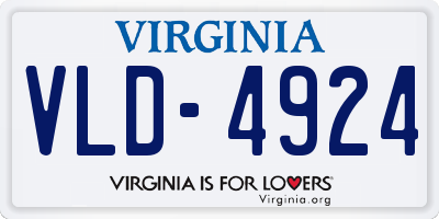 VA license plate VLD4924