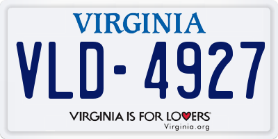 VA license plate VLD4927