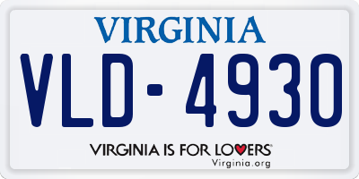 VA license plate VLD4930