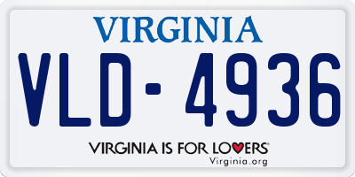 VA license plate VLD4936